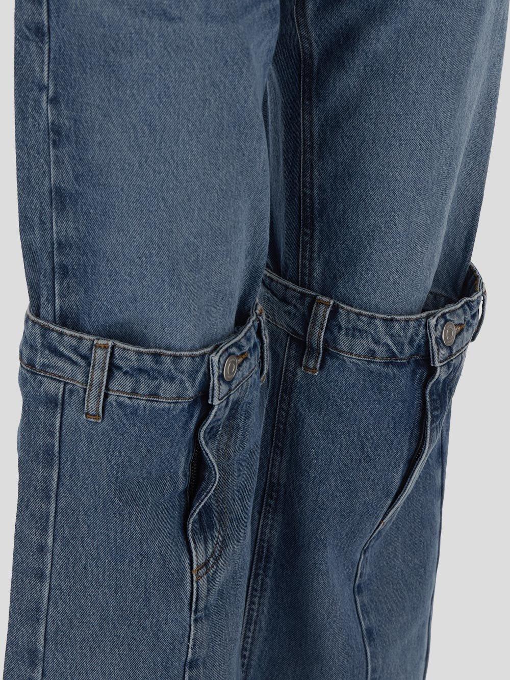 Shop Coperni Mid-waisted Open Knee Jeans In Wasblu