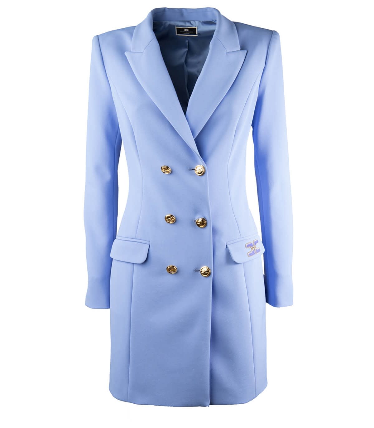 Elisabetta Franchi Periwinkle Coat Dress With Buttons