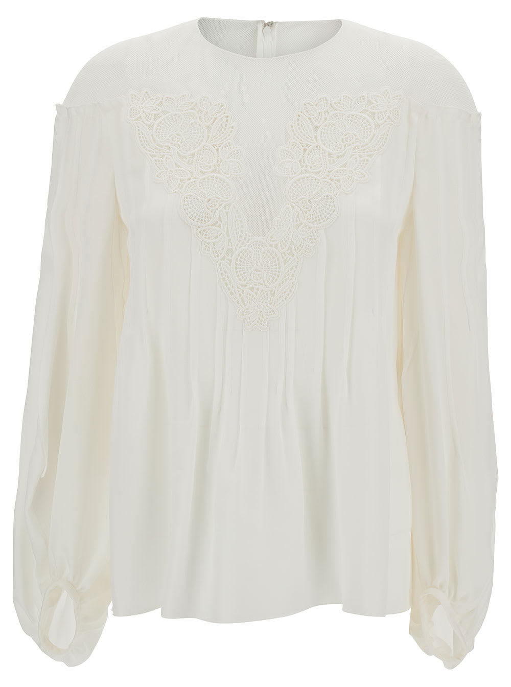 Chloé Embroidered Blouse In White