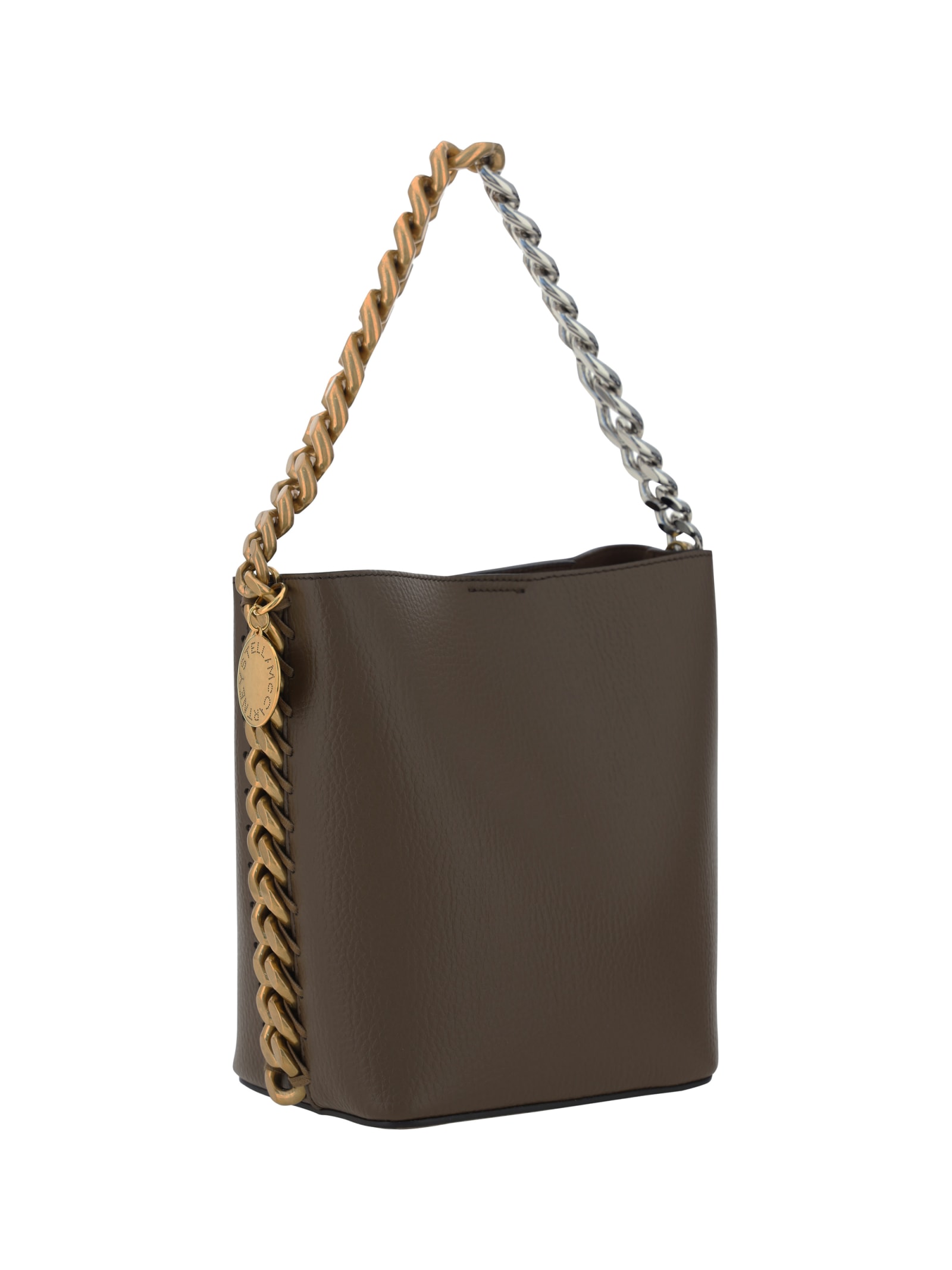 Shop Stella Mccartney Frayme Bucket Bag In Brown