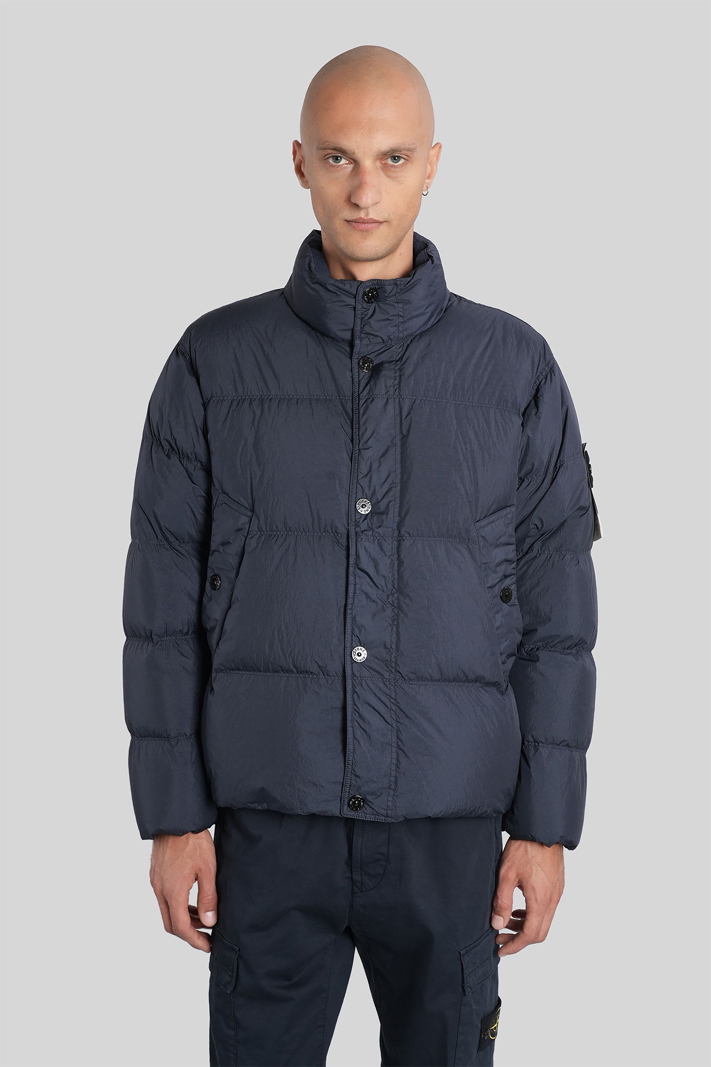 Stone Island Down Jacket In Lightweight Recycled Nylon Reps Jackets Blue In Blue