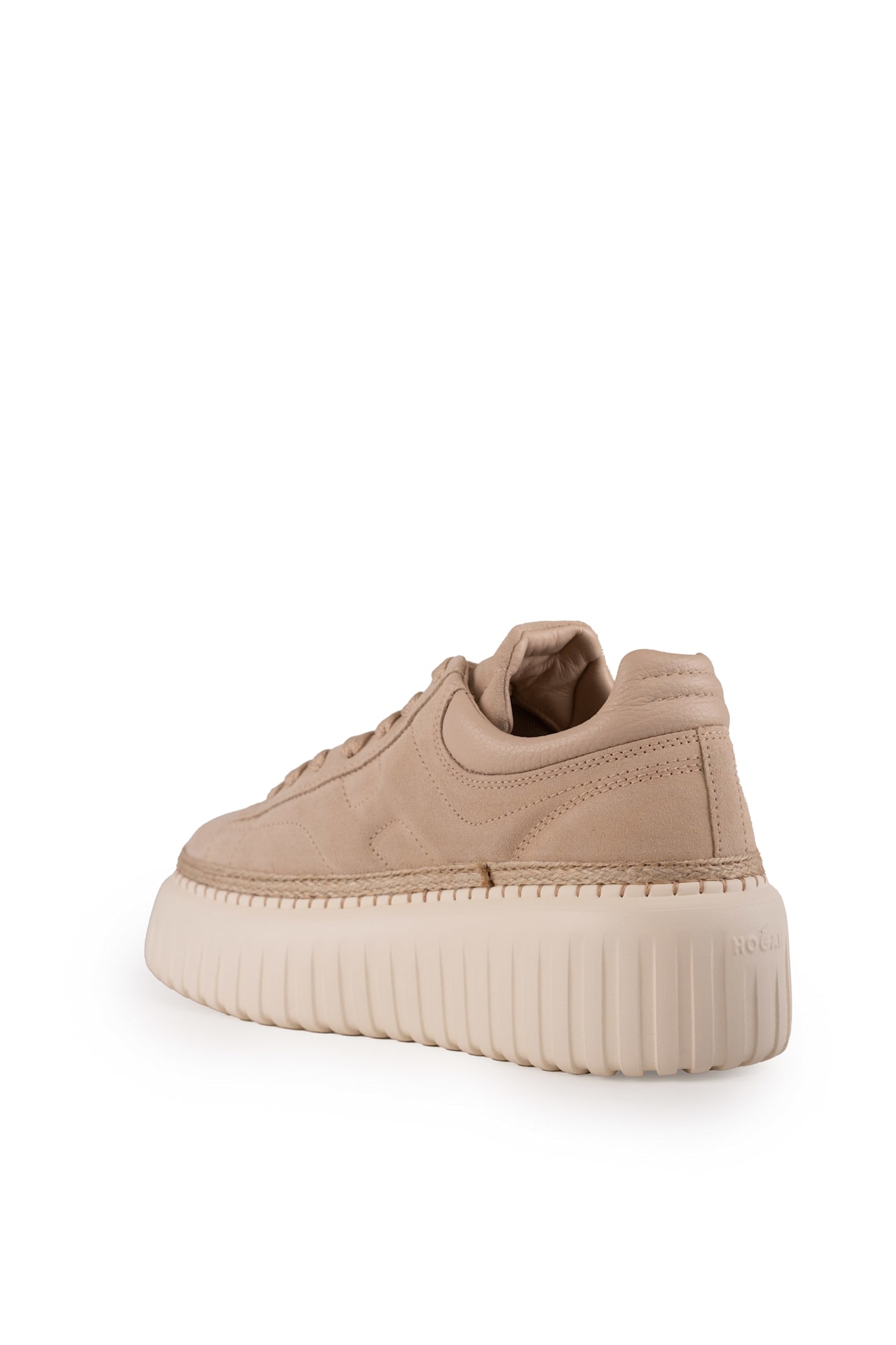 Hogan H-stripes Sneakers In Suede In Avorio