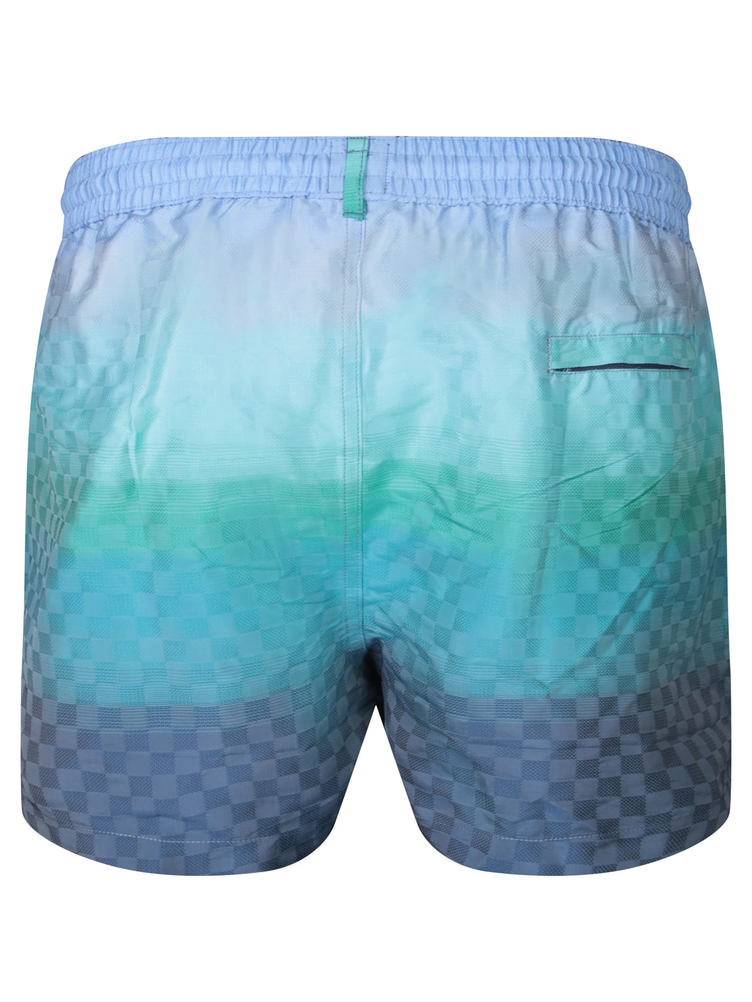Shop Paul Smith Plaid White/blue/light Blue Swimsuit
