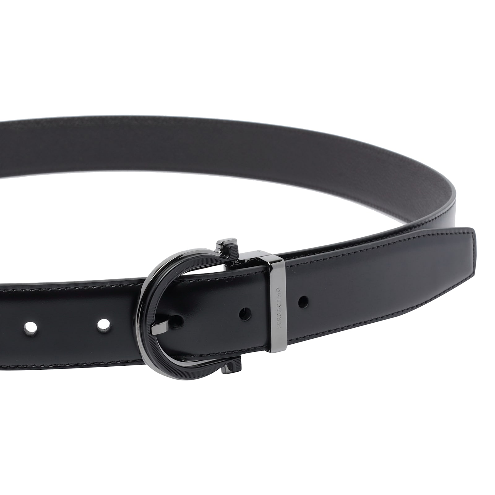 Ferragamo Gancini Belt In Black