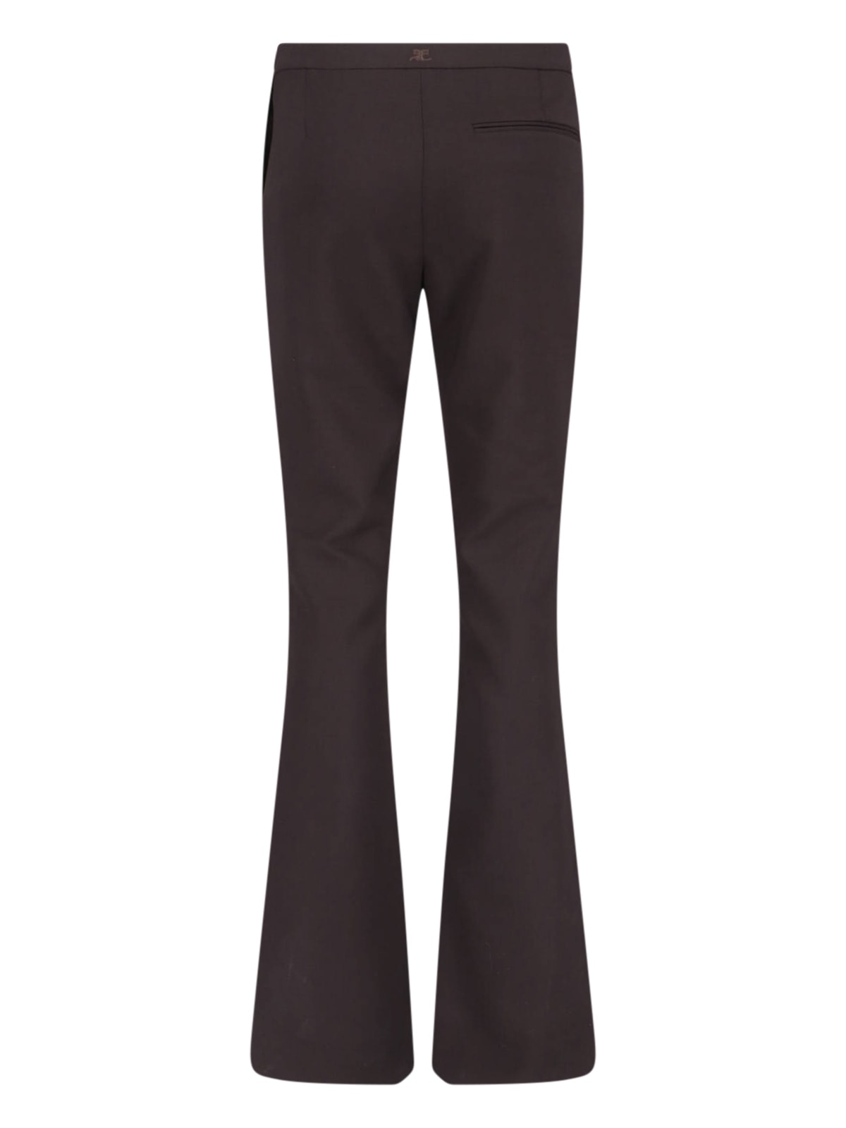 Courrèges Flared Trousers With Cut Out Details In Brown