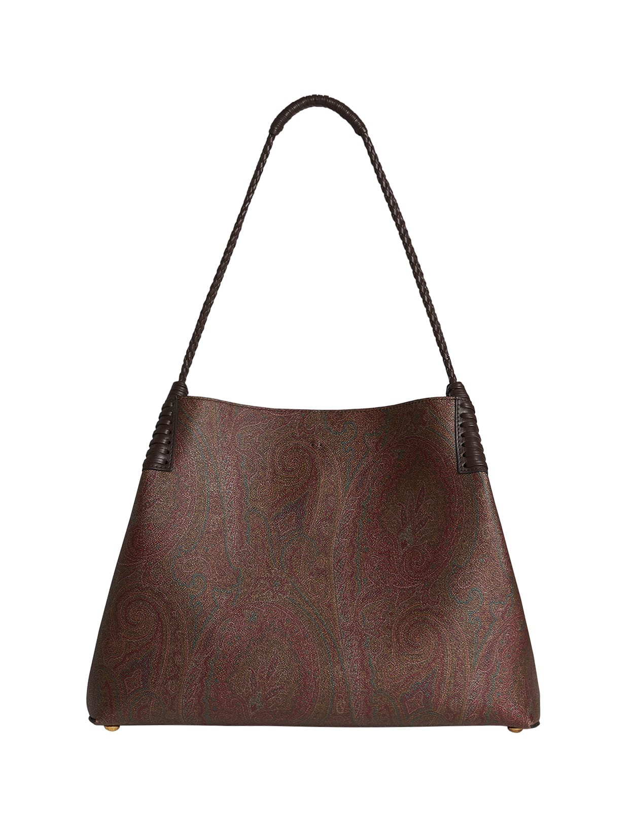 Shop Etro Brown Paisley Medium Libra Shopping Bag