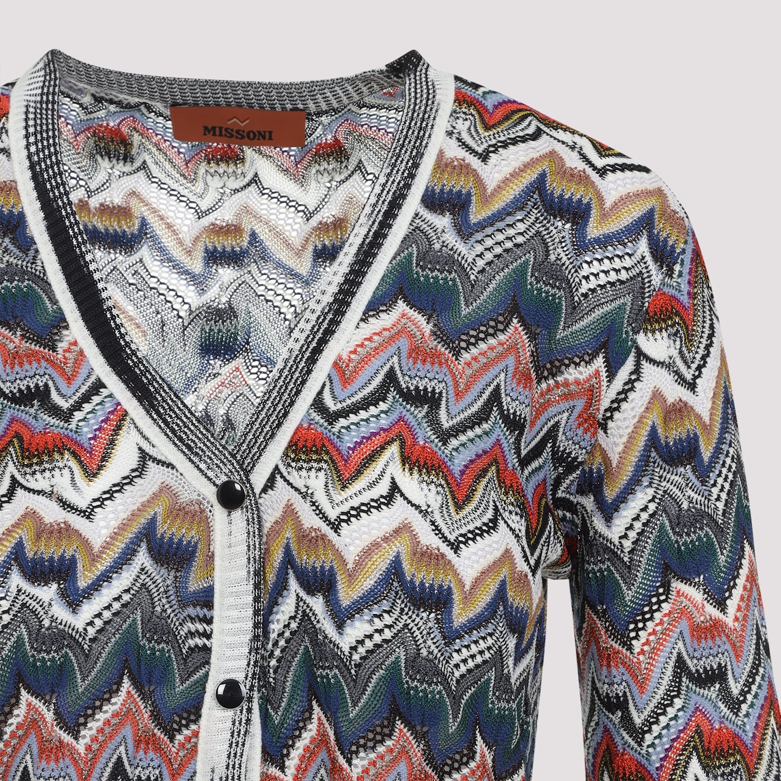 Missoni Womens Multicolor Tones Chevron V-neck Knit Cardigan In Multi