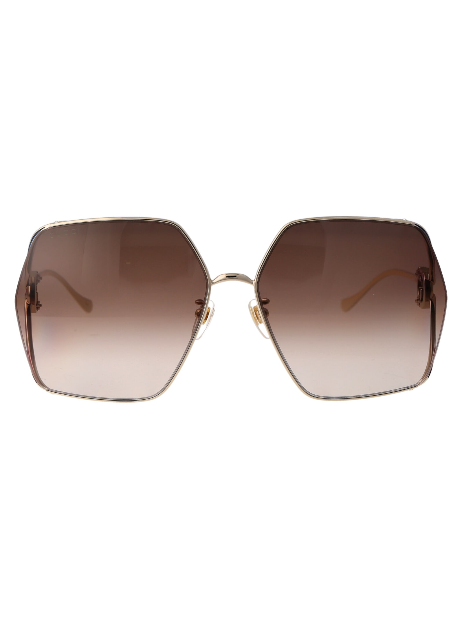 Shop Gucci Gg1322sa Sunglasses In 002 Gold Ivory Brown