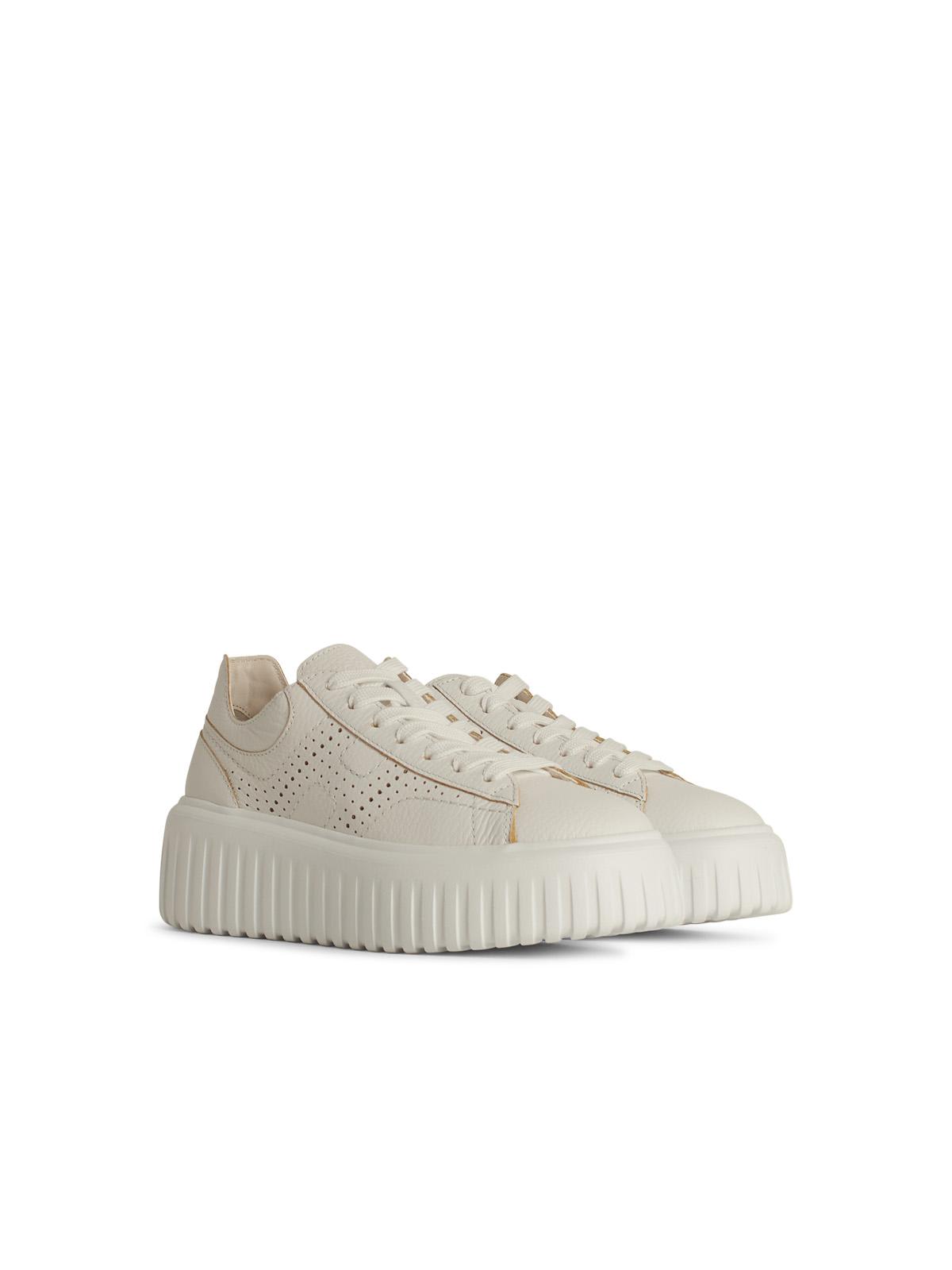 Hogan Low-top Sneakers With Ridged Platform Sole In White