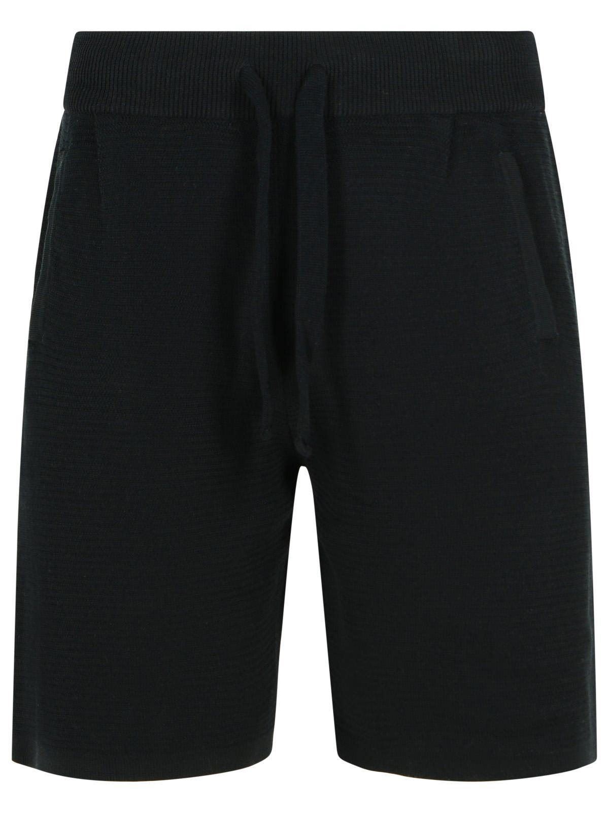Black Cotton Bermuda Shorts
