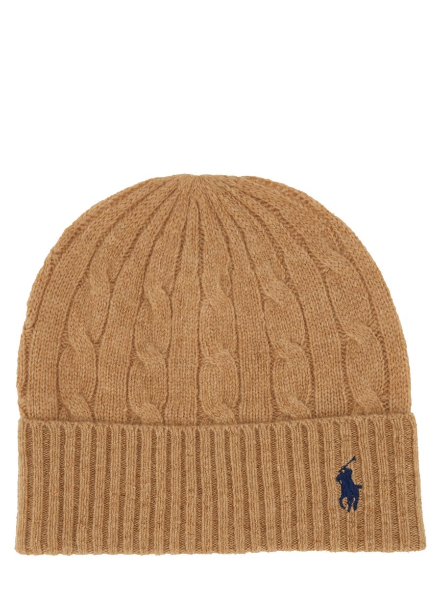 Polo Ralph Lauren Cable-knit Wool And Cashmere Beanie In Brown