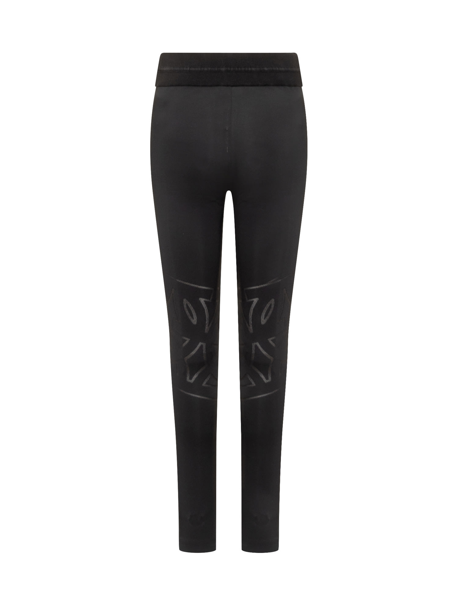 Shop Ferragamo Perforated Leggings In Nero