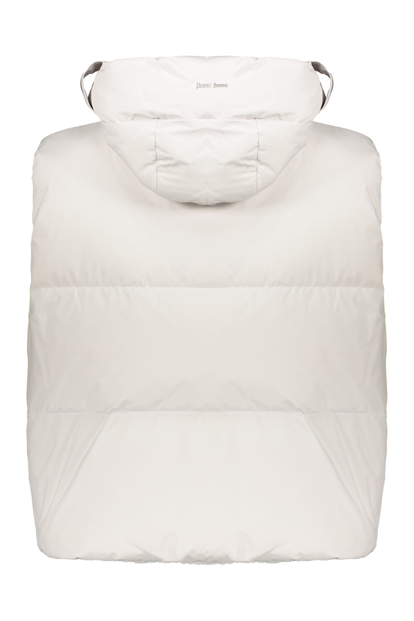 Herno Hooded Quilted Gilet In Neutral