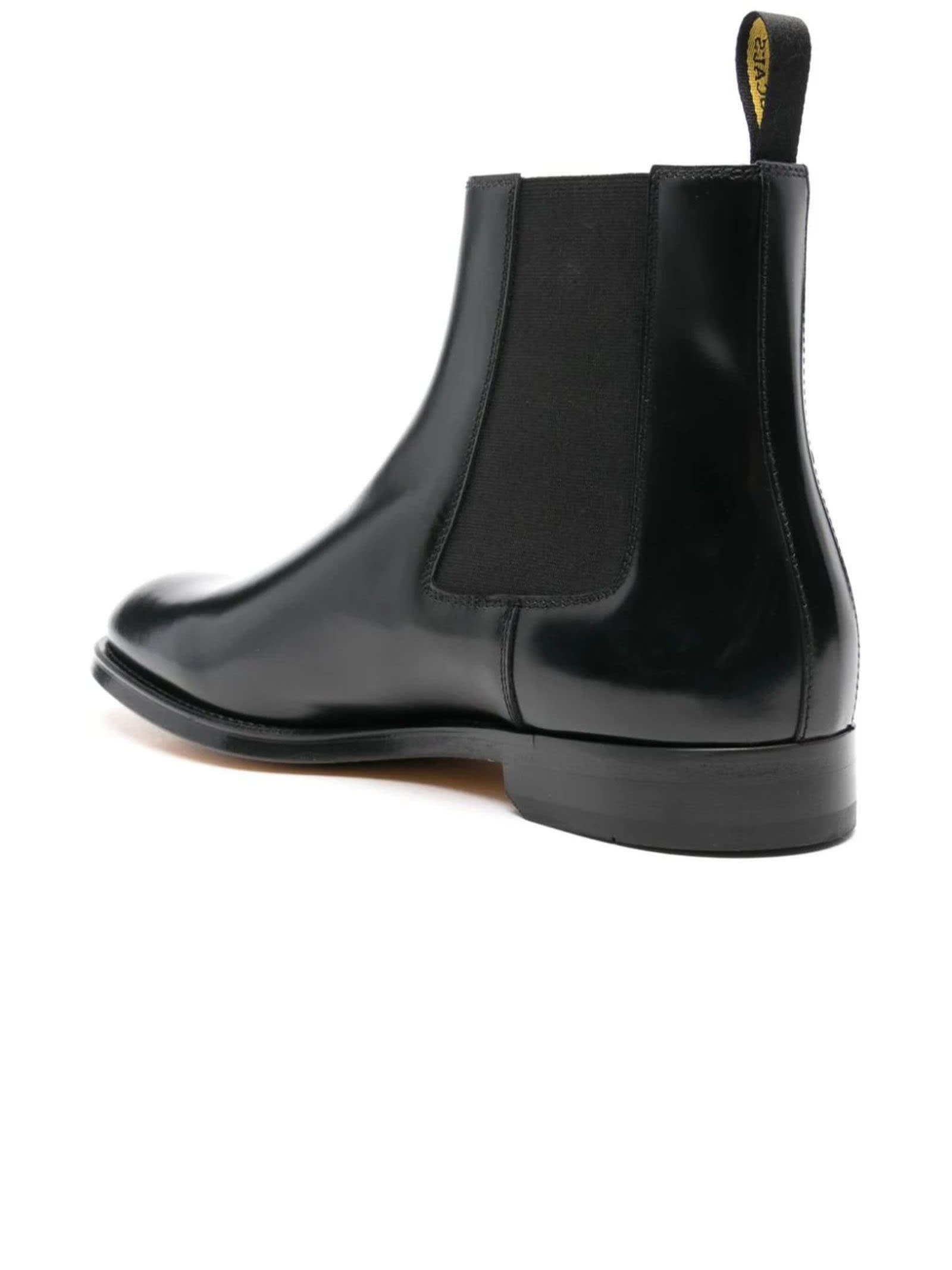 Shop Doucal's Black Calf Leather Boots