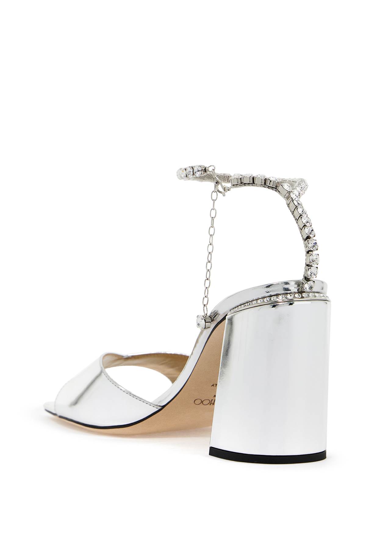 Shop Jimmy Choo Saeda 85 Sand In Silver Crystal (silver)