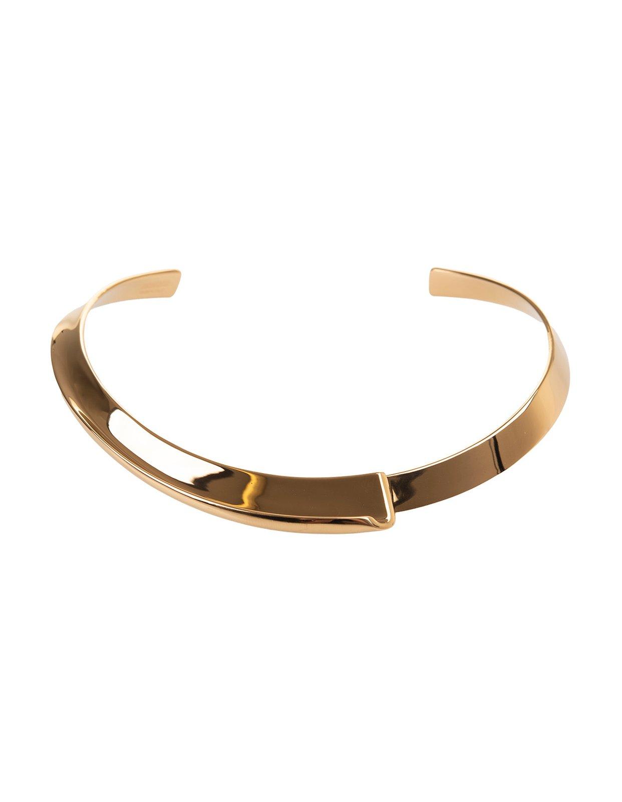 Shop Jacquemus Polished Bangle In Light Gold