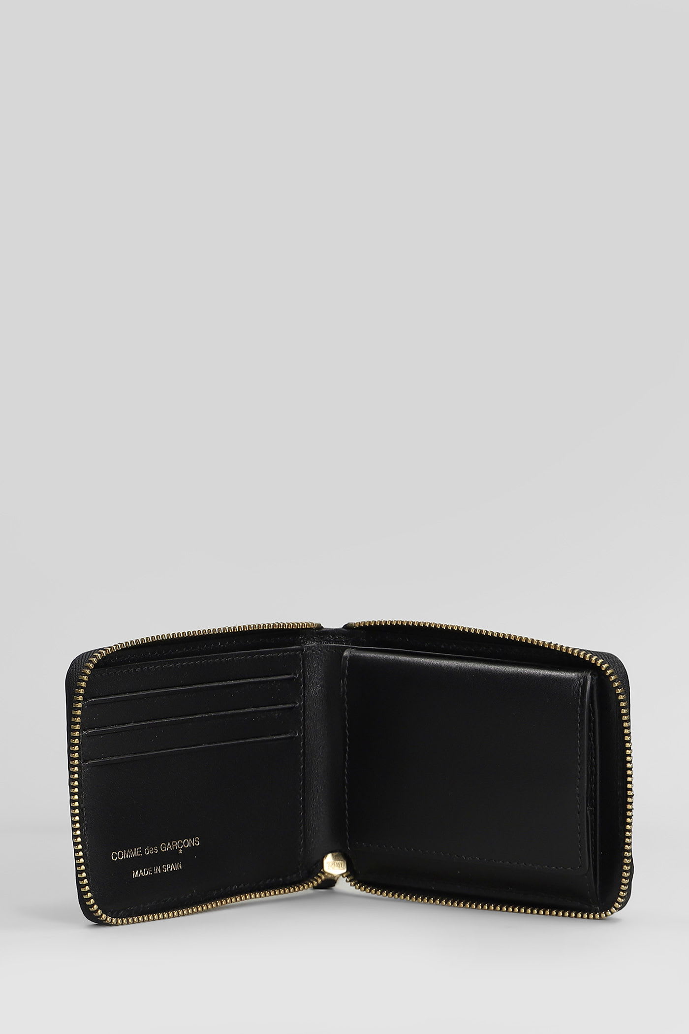 Comme Des Garçons Wallet In Black Leather In Black