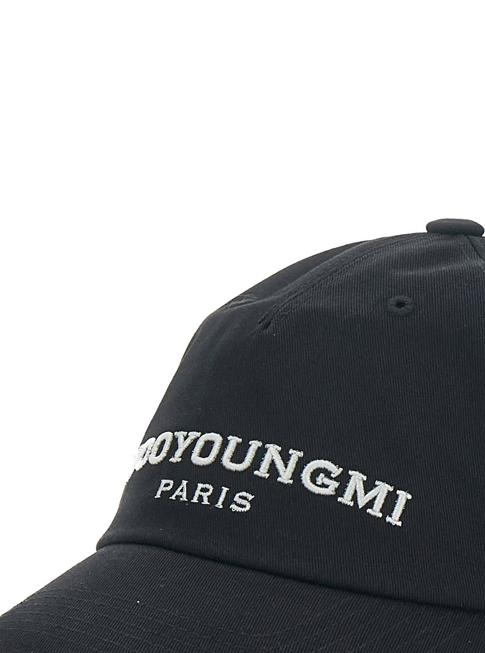 Wooyoungmi Black Baseball Cap With Logo Lettering On The Front In Cotton Man In Black