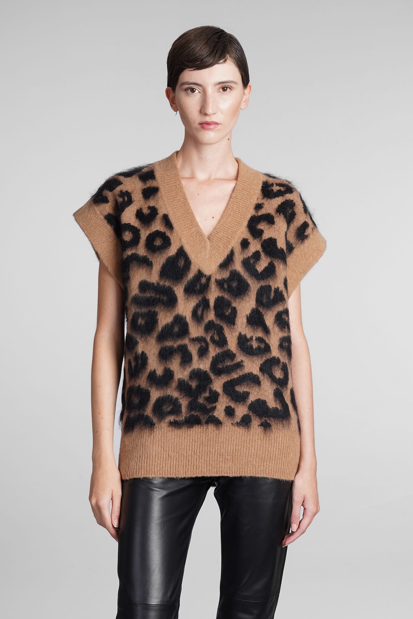 The Attico Timothee Vest In Animalier Wool