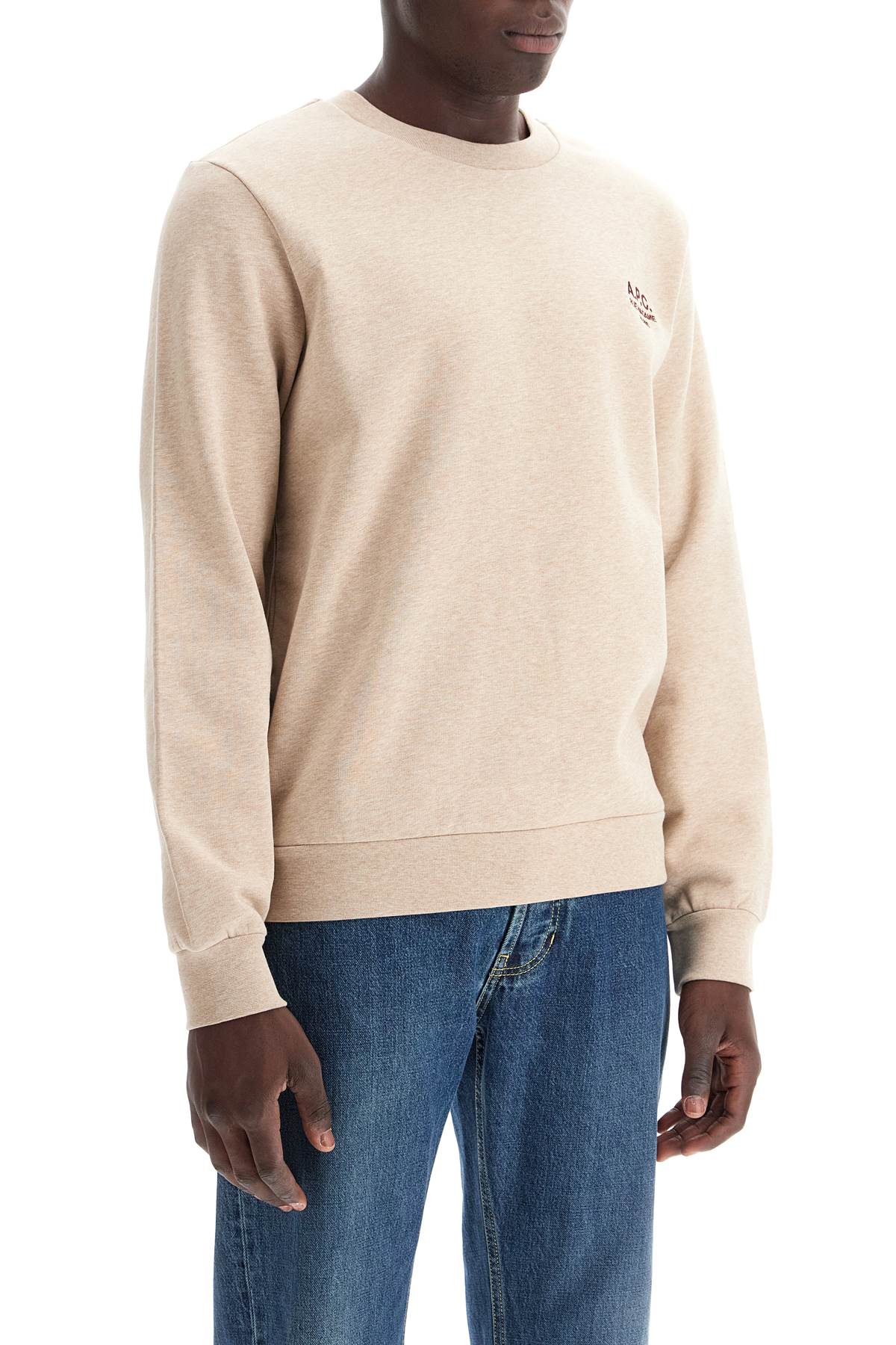 Shop Apc Rue Madame Crewneck Sweat In Beige Chine/brique (beige)