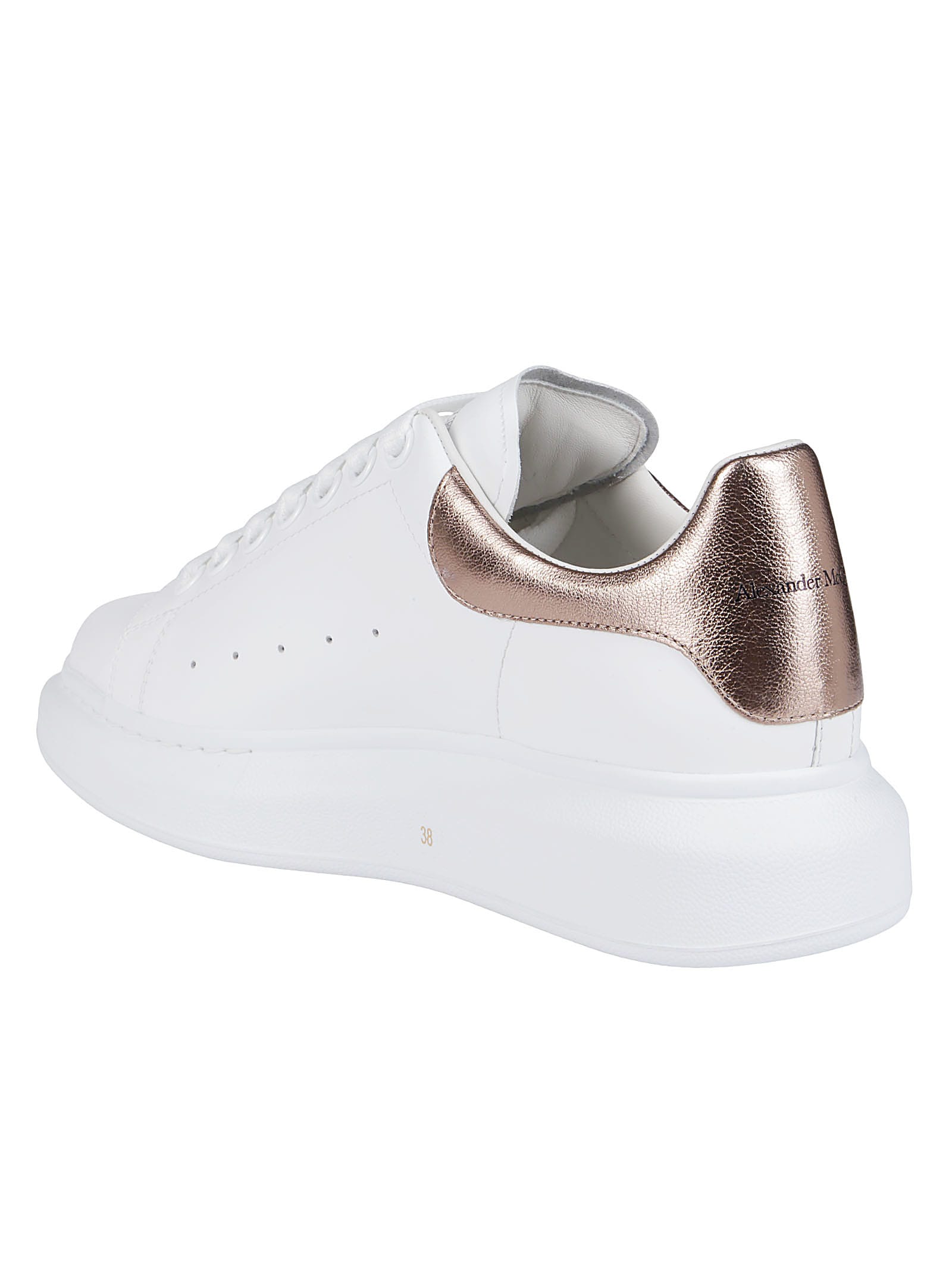 alexander mcqueen white & rose gold oversized sneakers