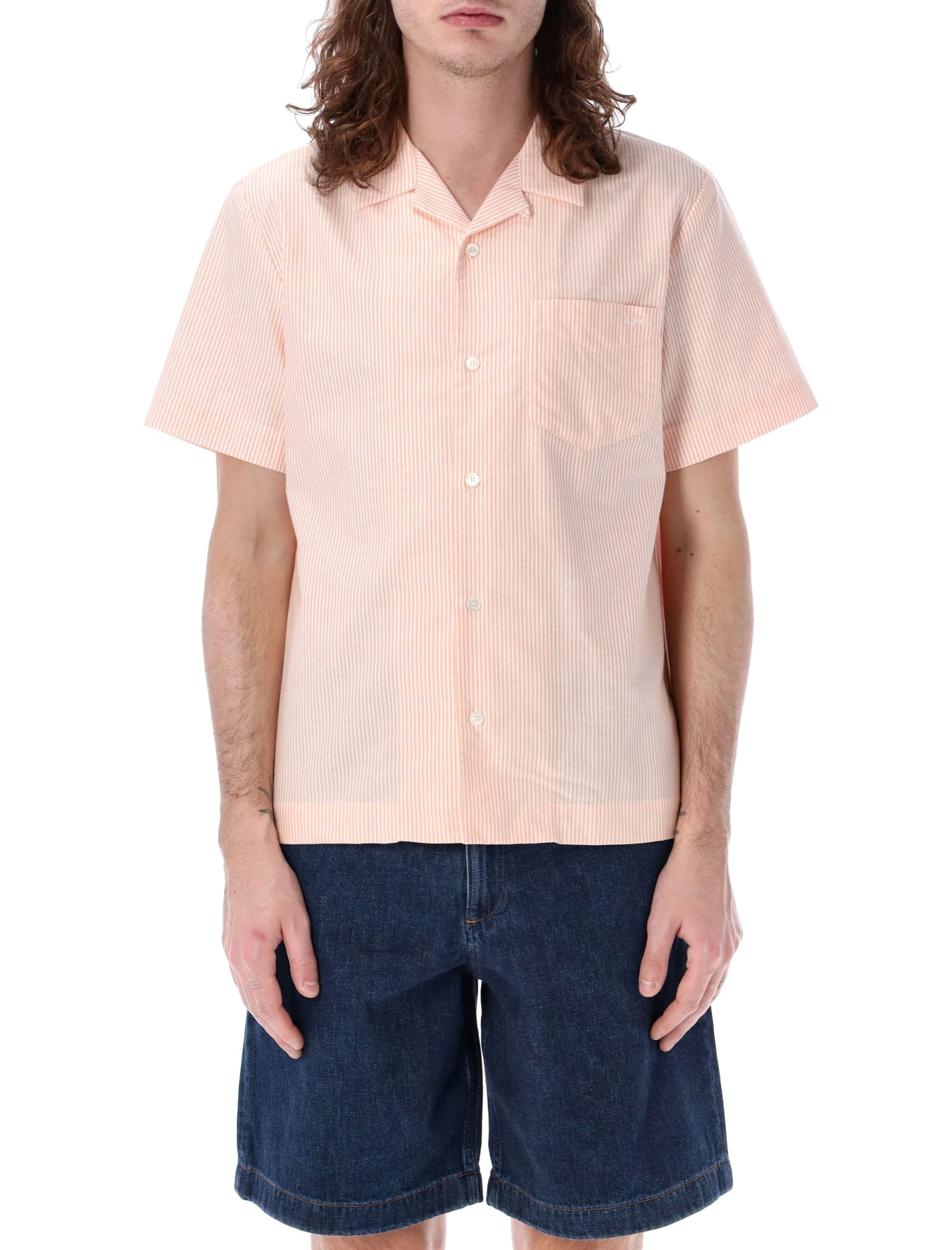 Shop Apc Lloyd Shirt In Orange