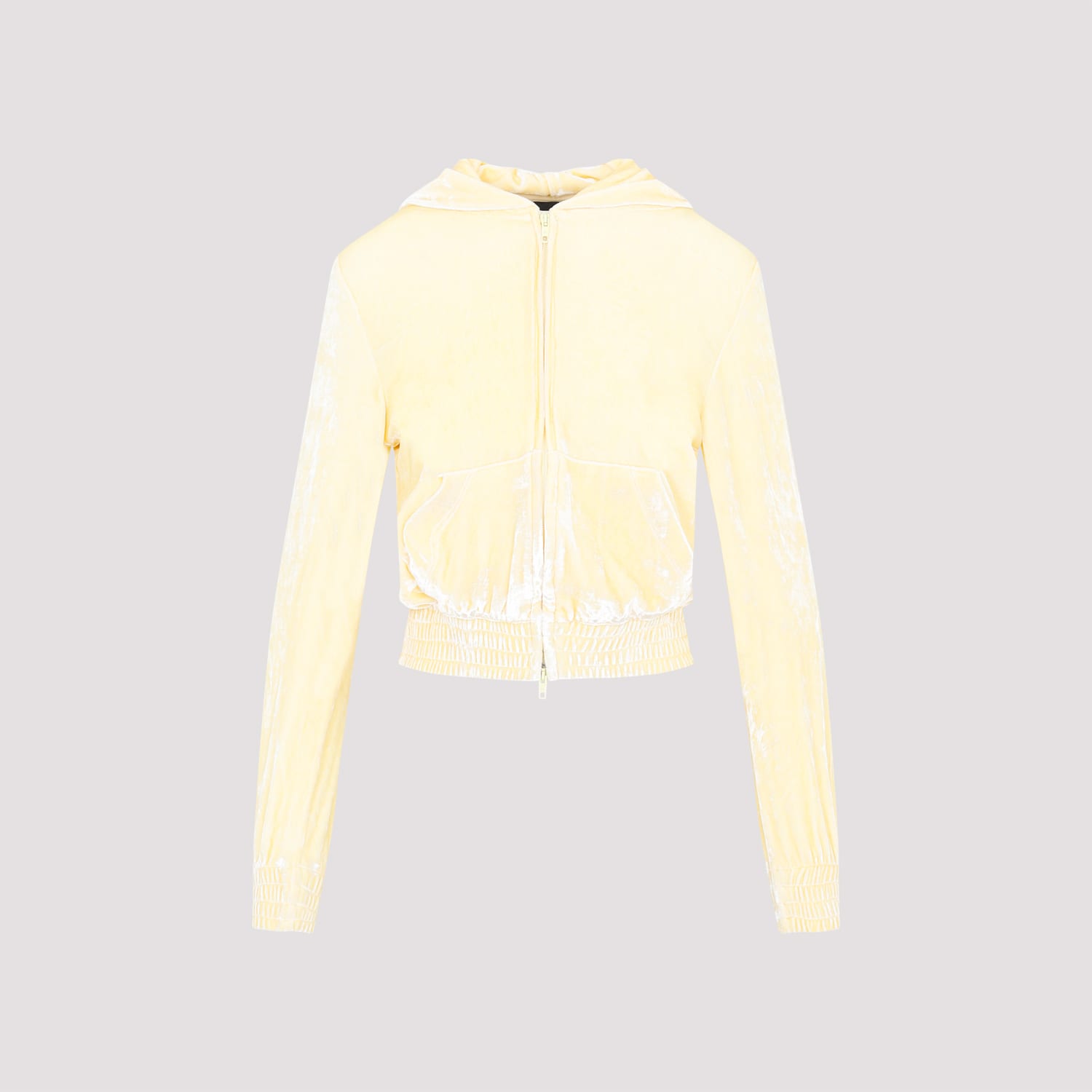 Shop Balenciaga Fitted Zip-up Hoodie In Cream