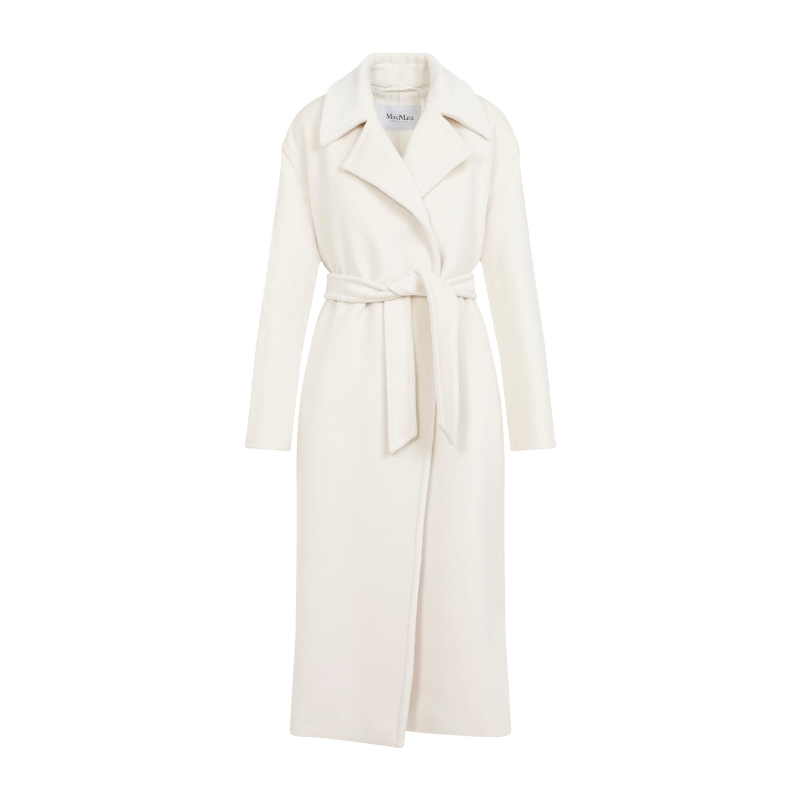 Shop Max Mara Fragore Orsetto Biver Coat In Bianco