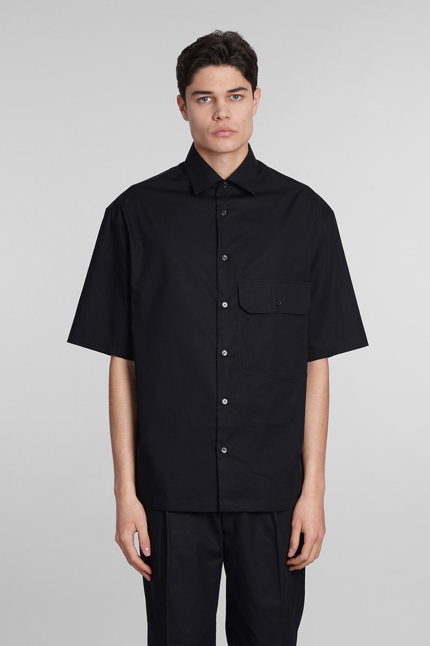 Shop Emporio Armani Shirt In Black Cotton