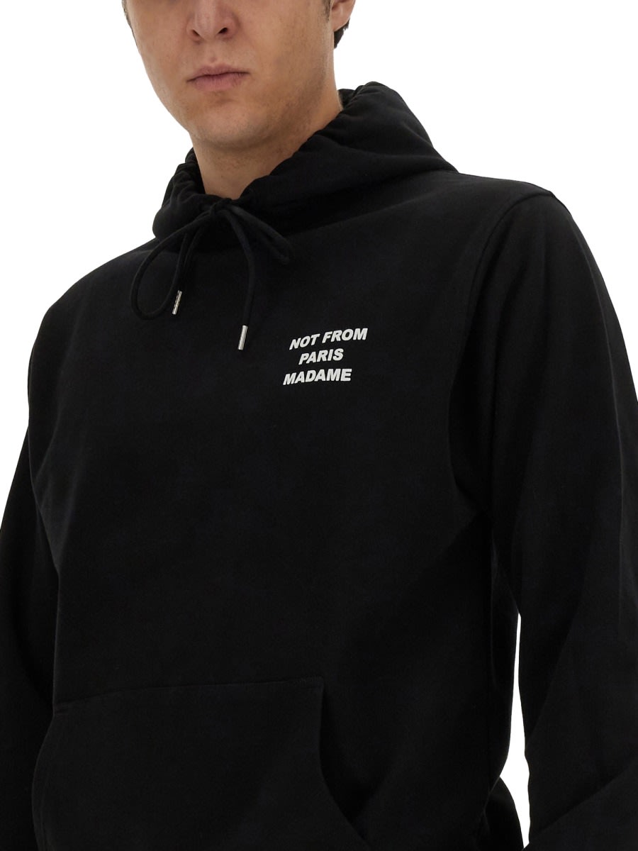 Shop Drôle De Monsieur Slogan Sweatshirt In Black