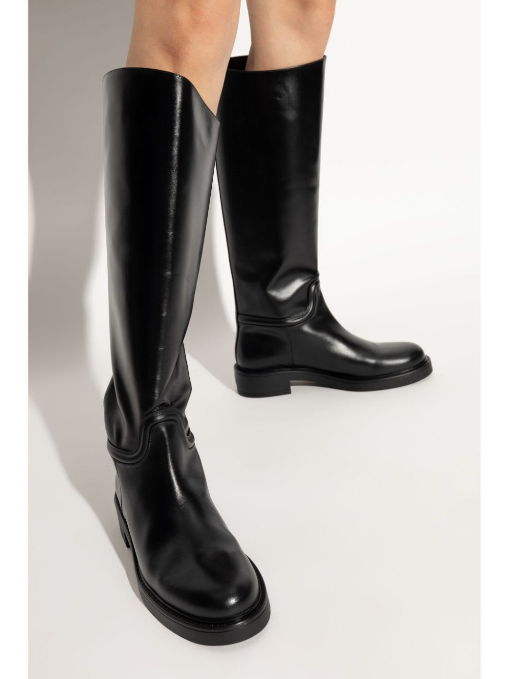 Shop Stuart Weitzman Celia Riding Boot In Blk Black