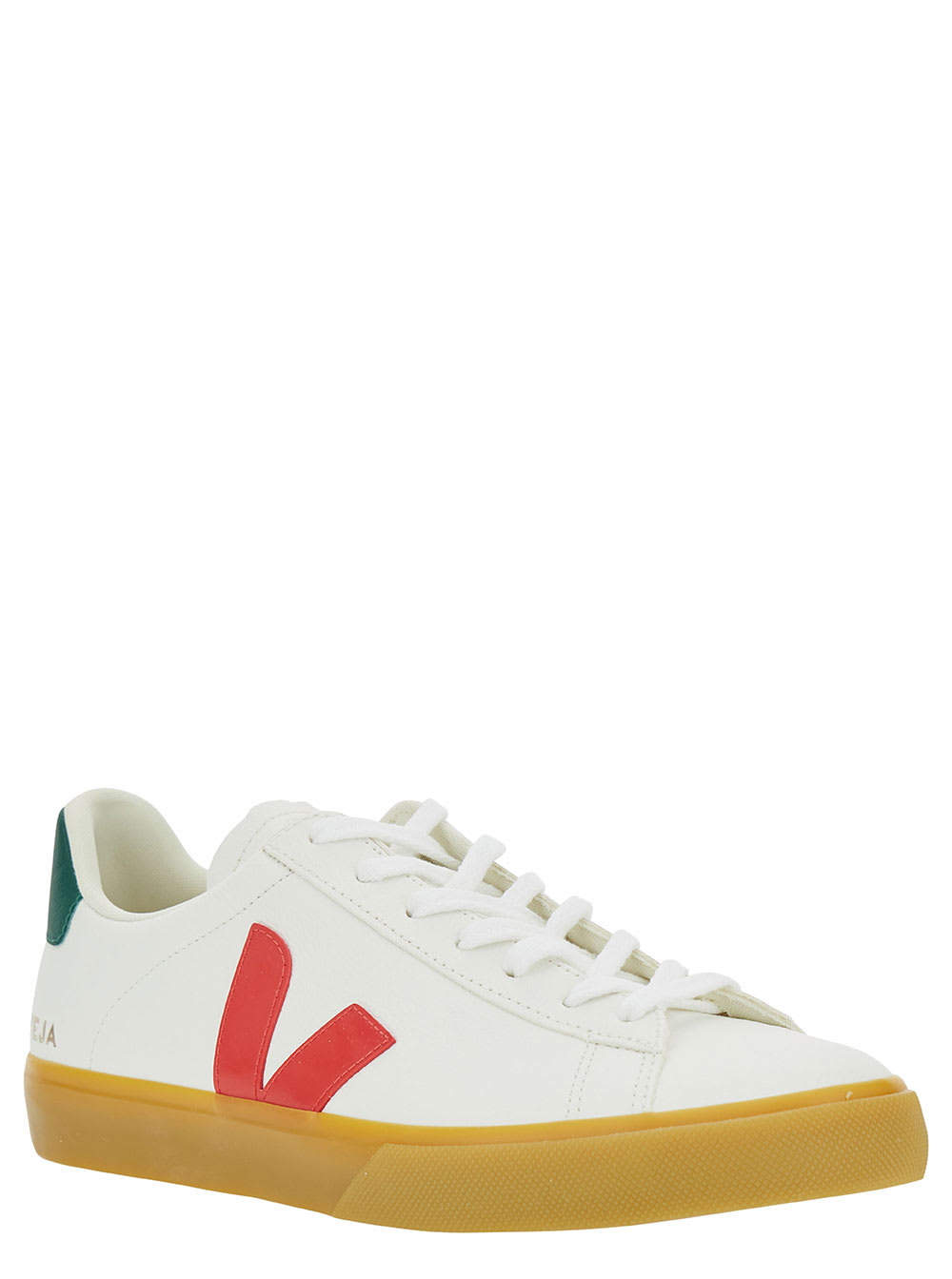Veja Campo White Low Top Sneakers With Logo Detail In Leather Man In White