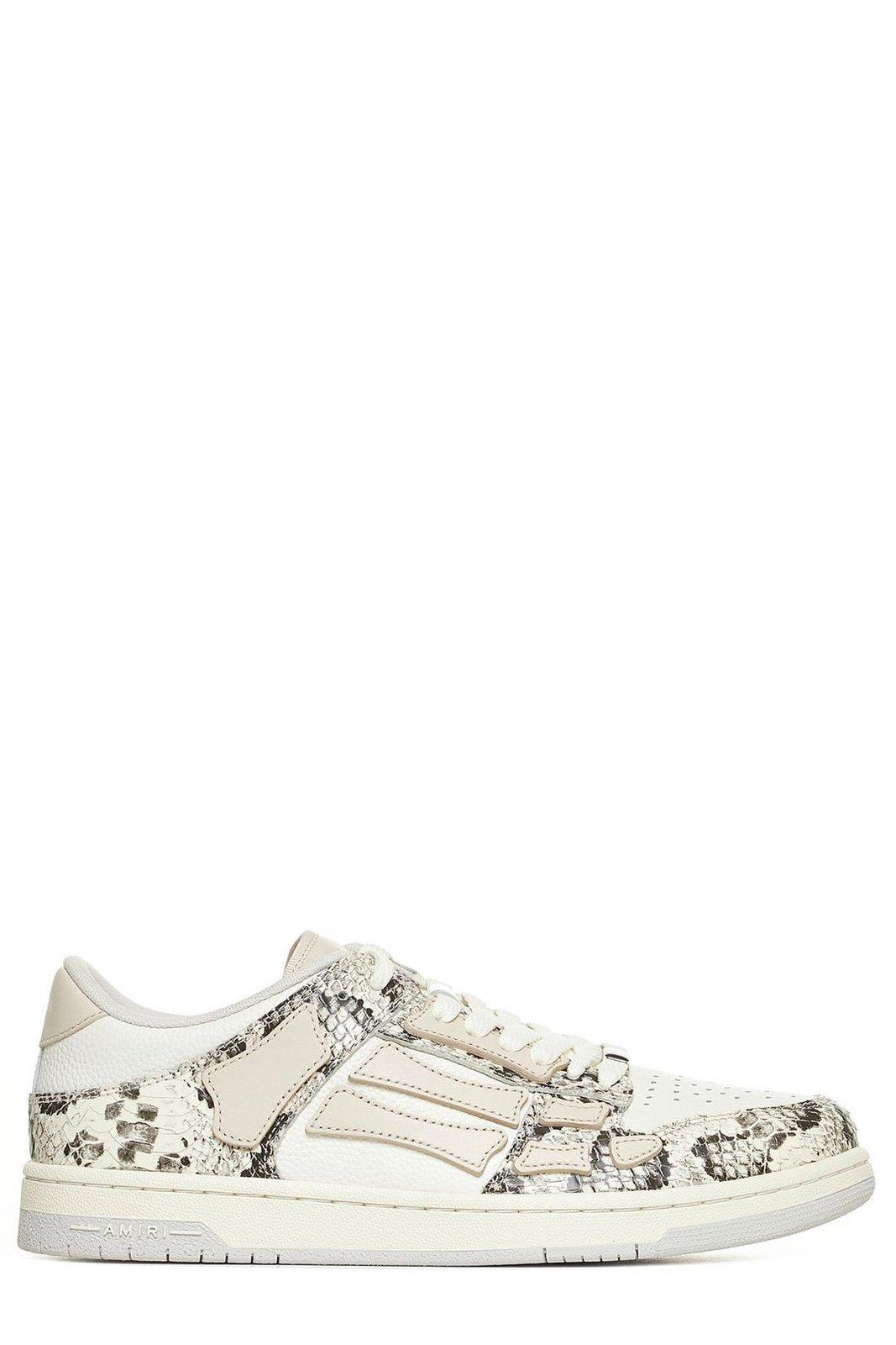 AMIRI SKELETON PATCH ROUND TOE SNEAKERS 