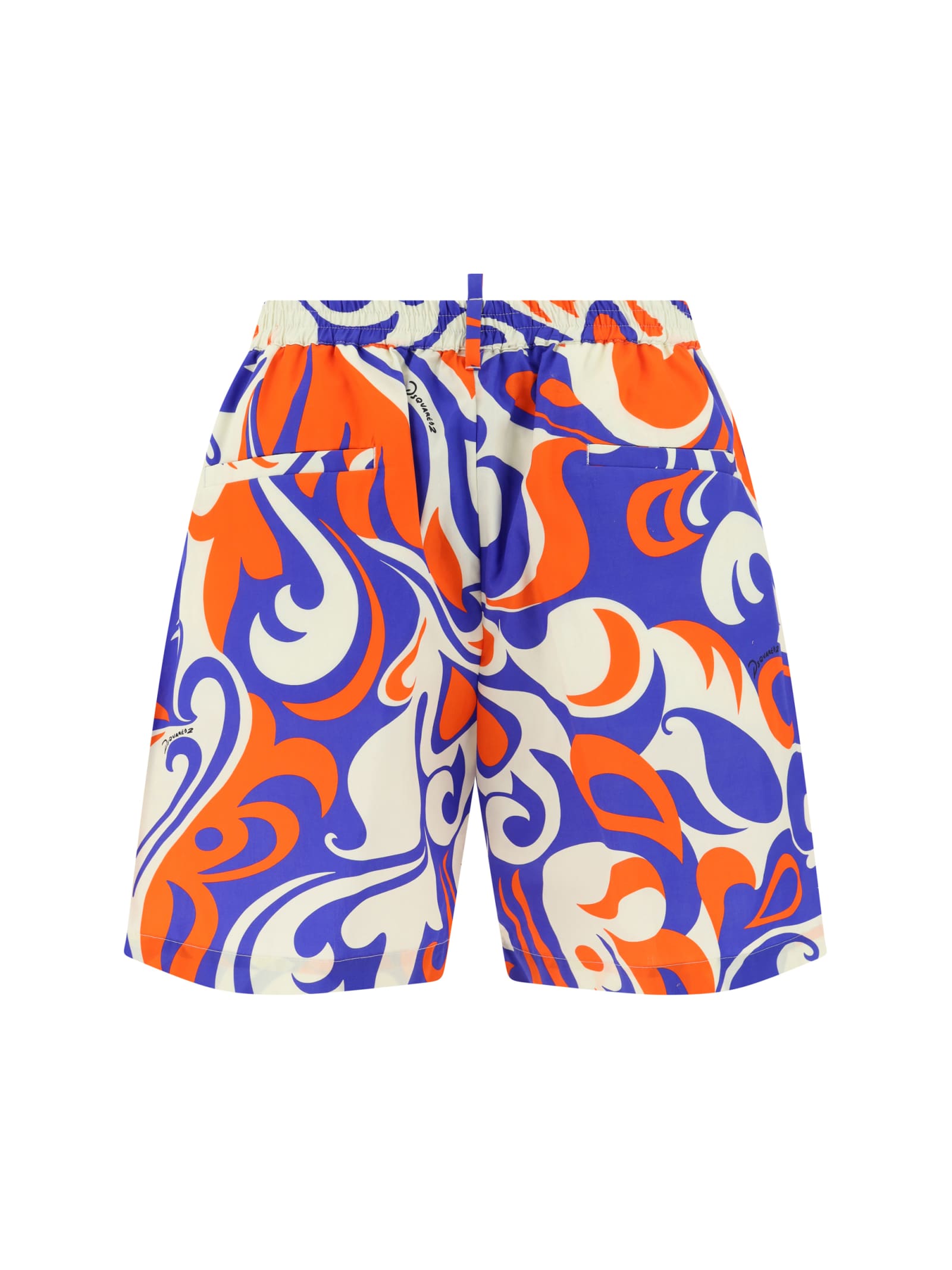 Shop Dsquared2 Shorts In Milk/red/blue