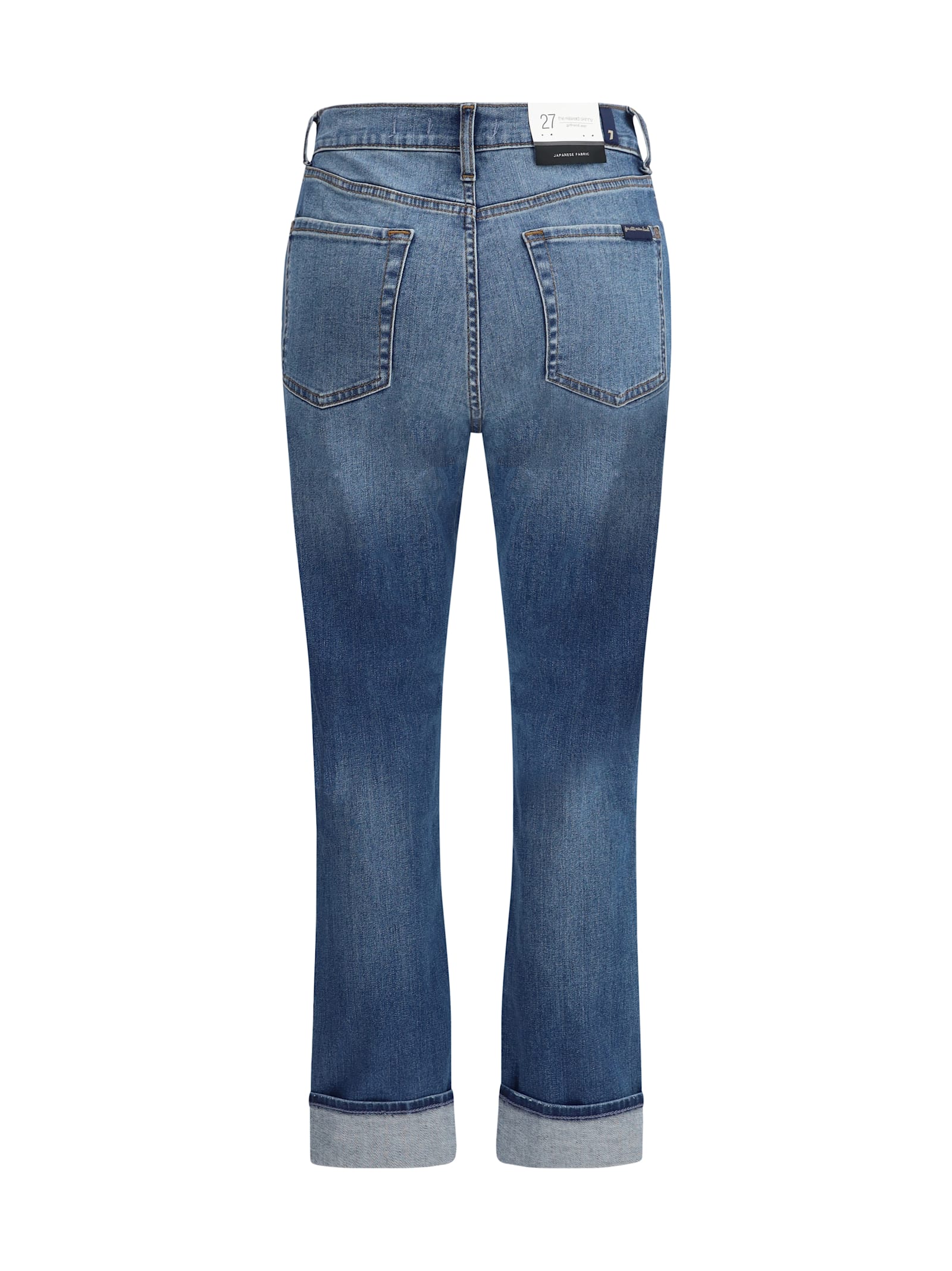 7 For All Mankind Skinny Groovy Jeans In Mid Blue