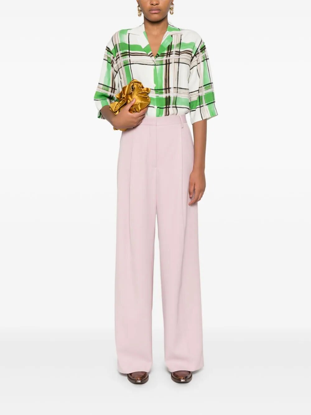 Shop Dries Van Noten Panta In Lana In Old Rose