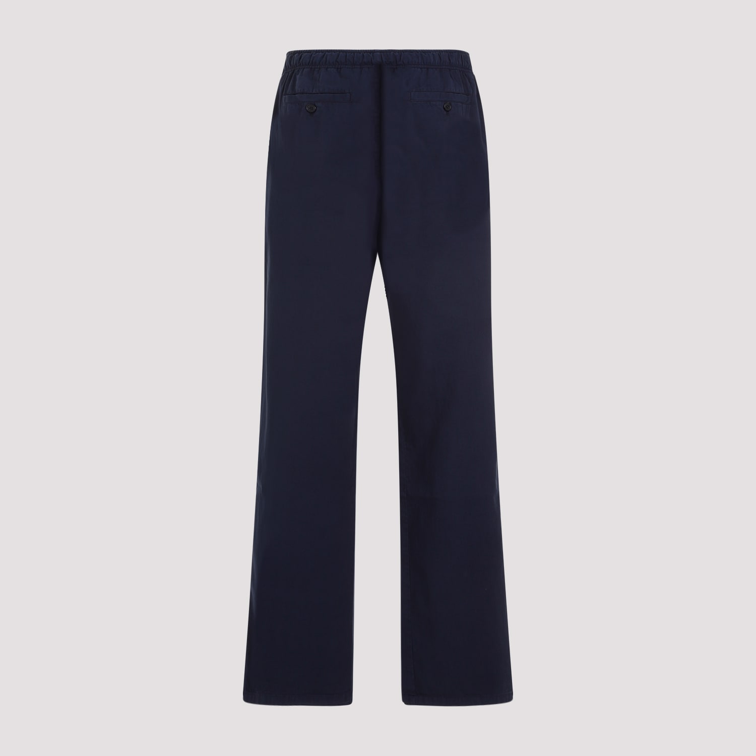 Shop Palm Angels Classic Logo Travel Pants In Navy Blue Off