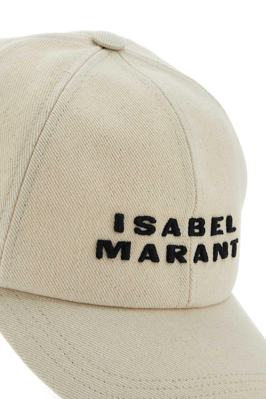 Shop Isabel Marant Logo Embroidered Baseball Cap In Beige