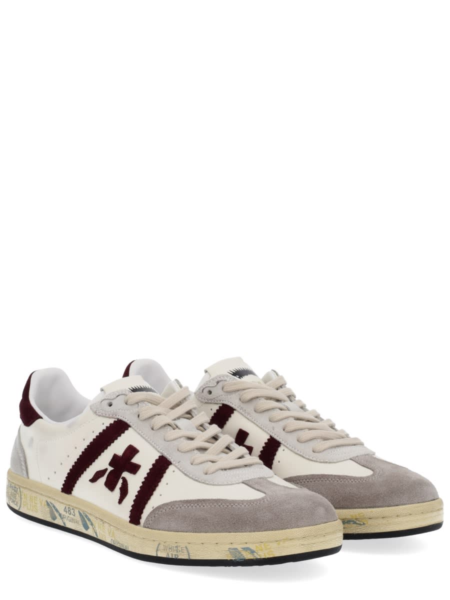 Premiata Sneakers With Contrast Heel Tab And Rubber Sole In Multi