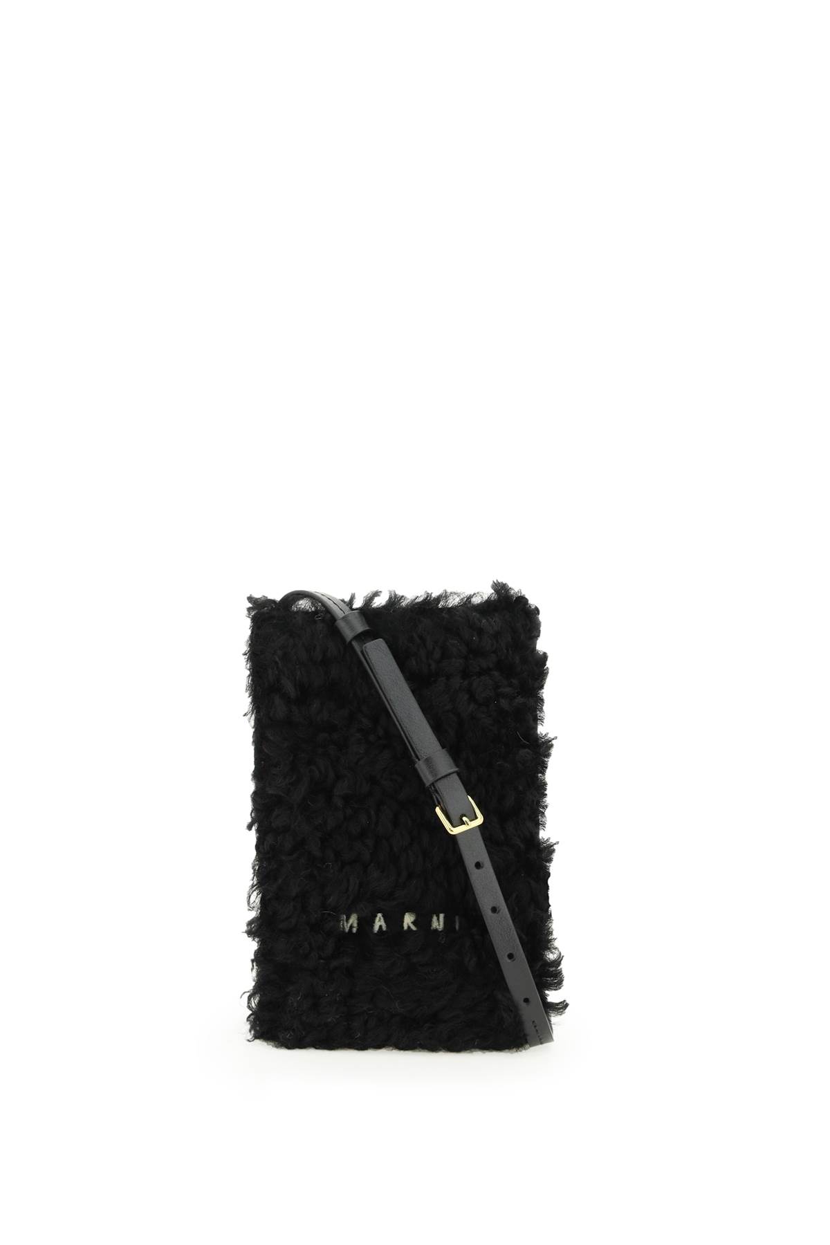 Marni Shearling Phone Holder With Strap