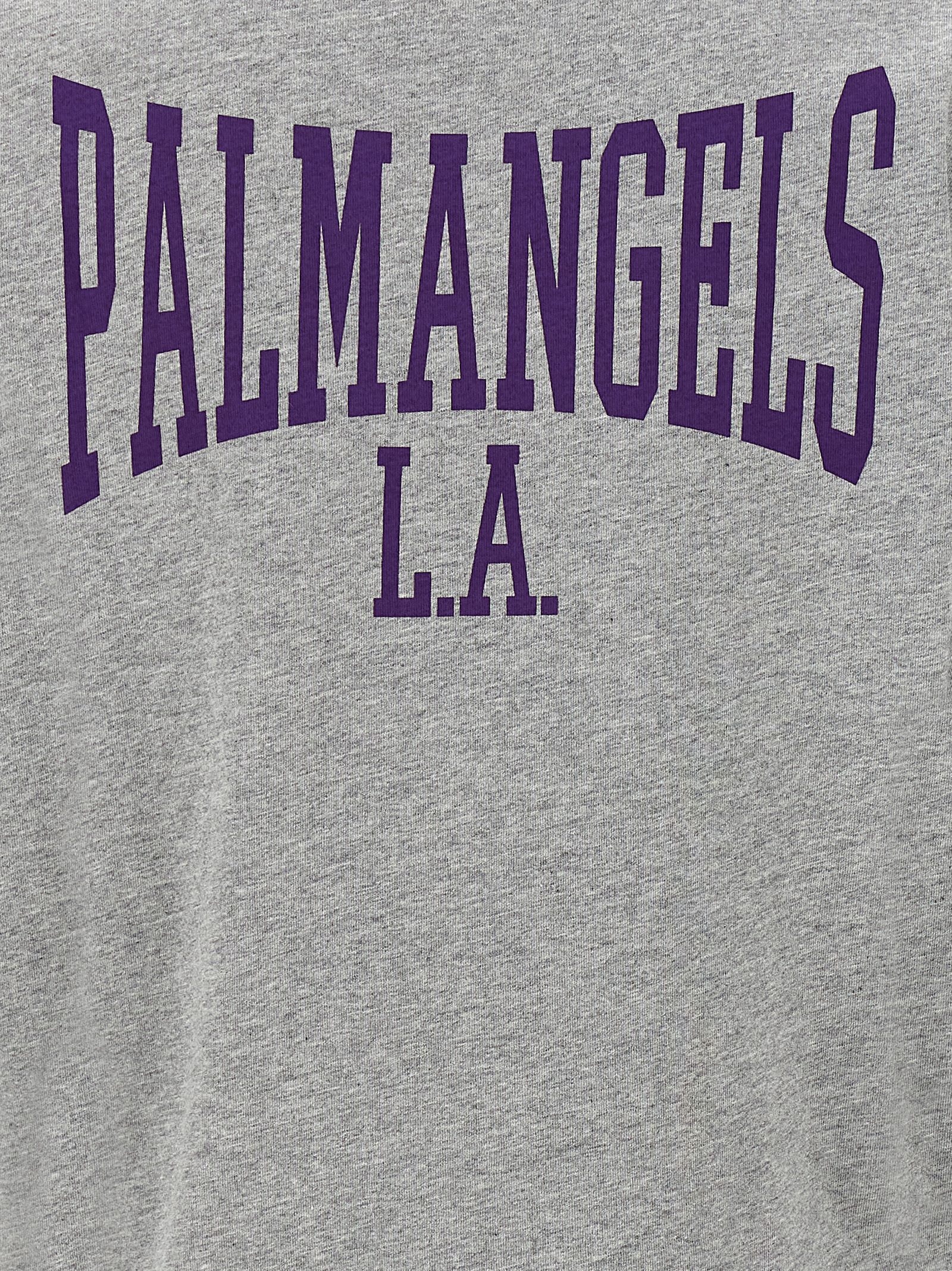 Shop Palm Angels College Cropped T-shirt In Gray