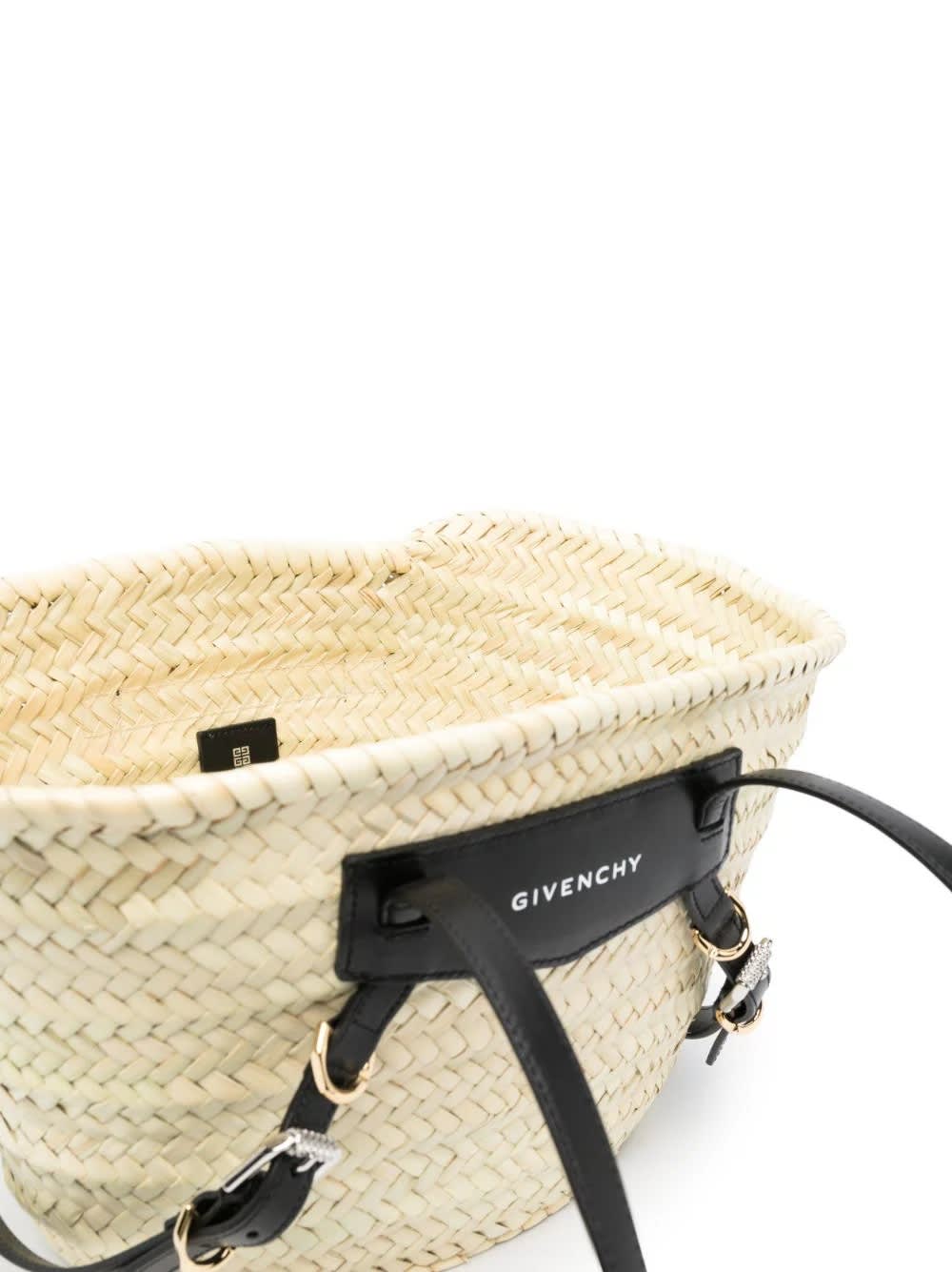 Shop Givenchy Black Raffia Small Voyou Basket Bag