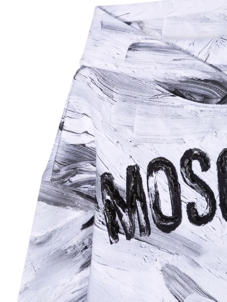 Moschino Felpa In Cotone Con Cappuccio In White