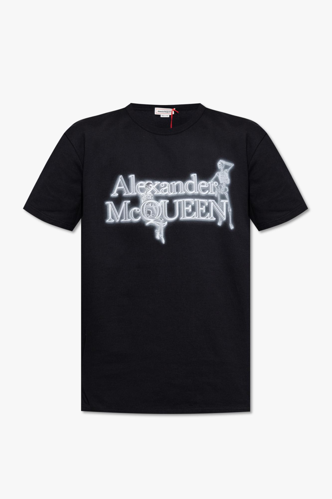 Shop Alexander Mcqueen T-shirt With Logo In Nero