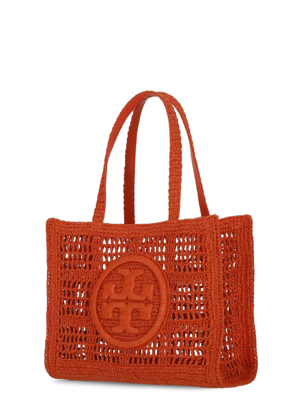 Shop Tory Burch Ella Hand-crocheted Small Tote Bag In Red