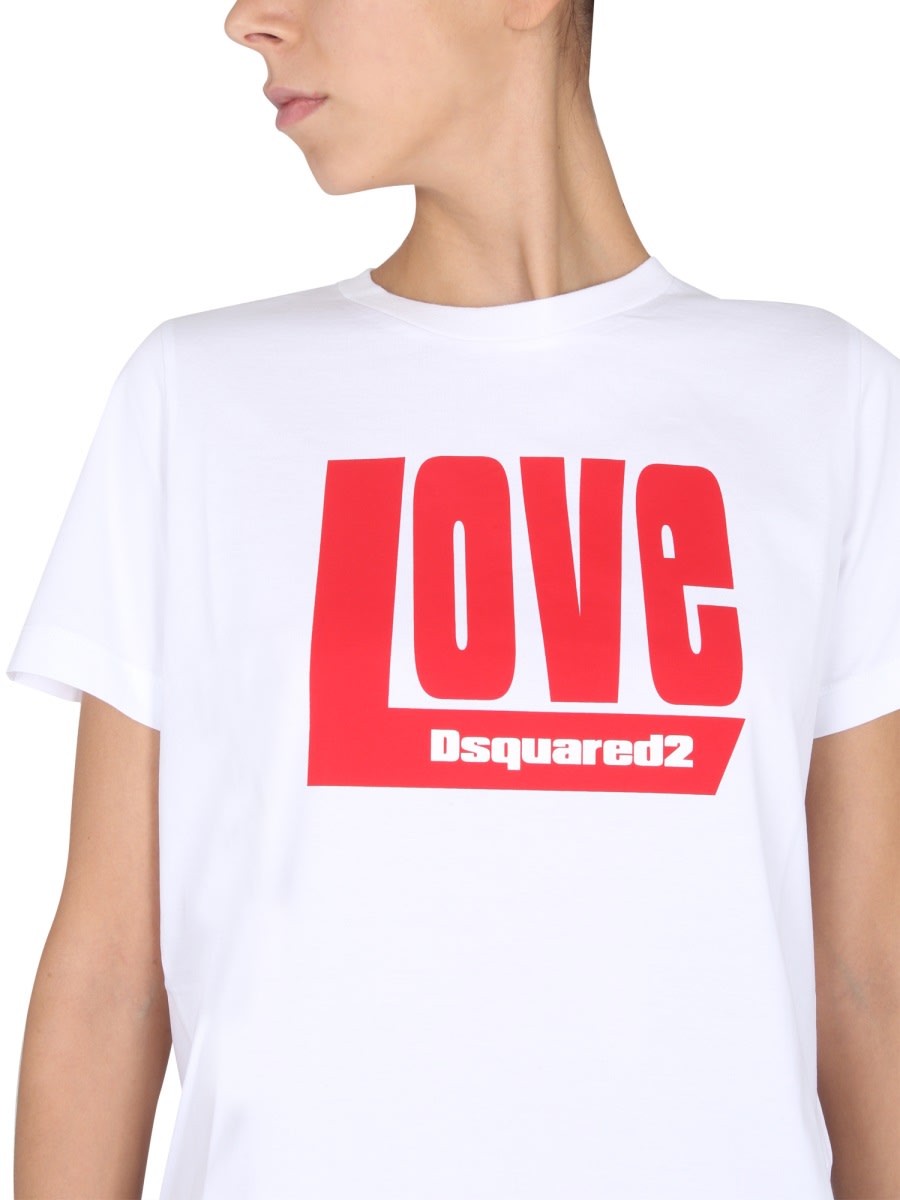 Shop Dsquared2 D2 Love Toy T-shirt In White
