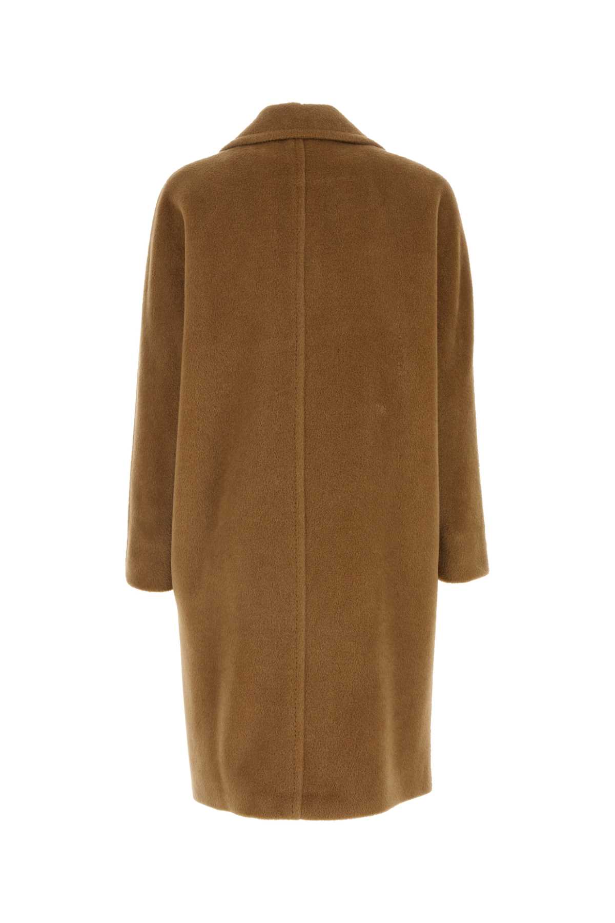 Shop Max Mara Caramel Alpaca Blend Sidney Coat In Cammellounito