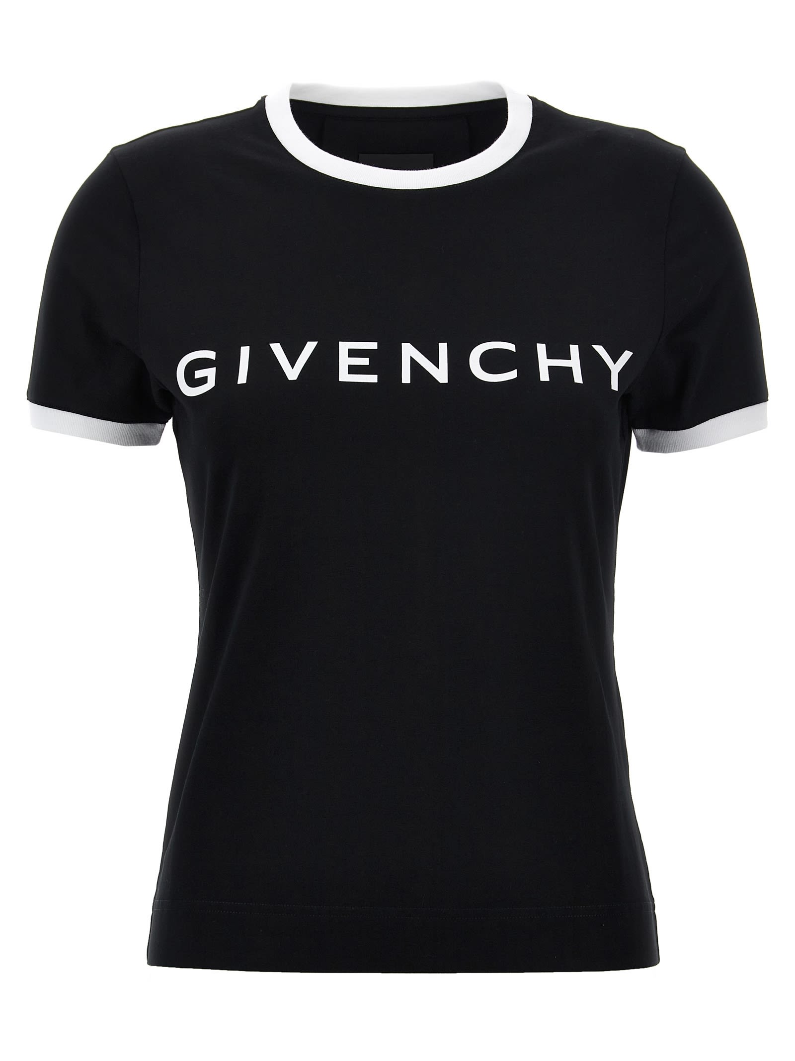 Shop Givenchy Logo Print T-shirt In White/black