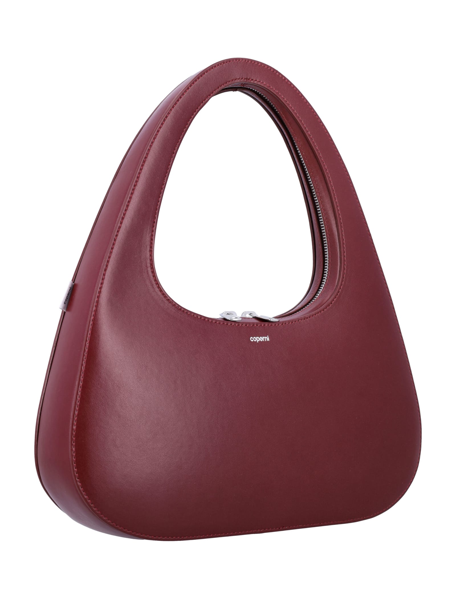 Shop Coperni Large Baguette Swipe In Burgundy Red