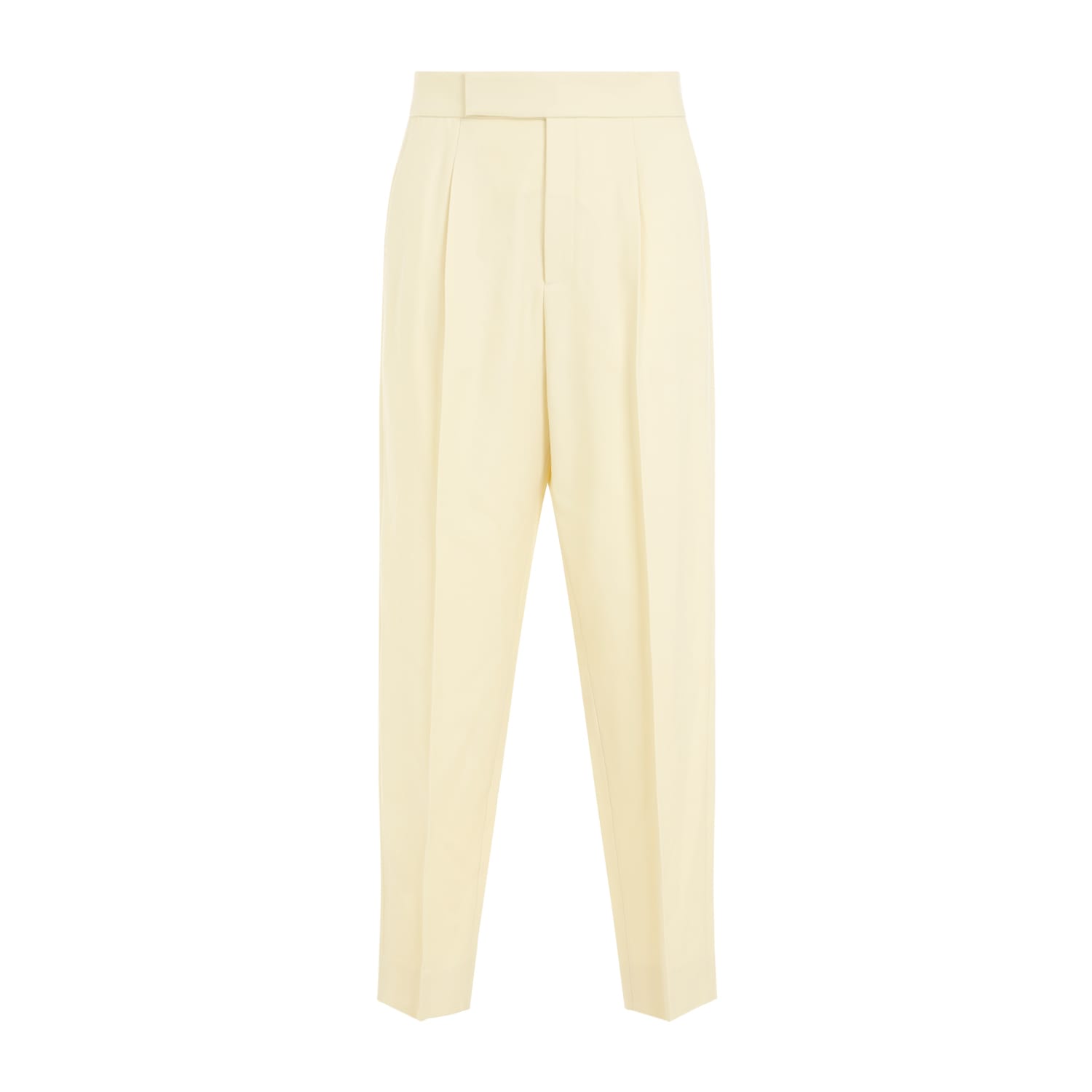 Shop Fear Of God Single Pleat Tapered Trousers In Lemon Cream